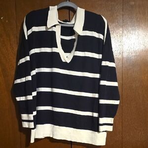 Torrid Cotton Pullover Collared V-Neck Sweater